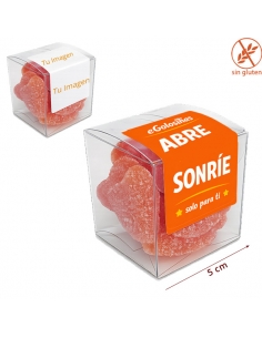 Caja Chuches color Naranja 65gr con Logo o imagen Personalizada