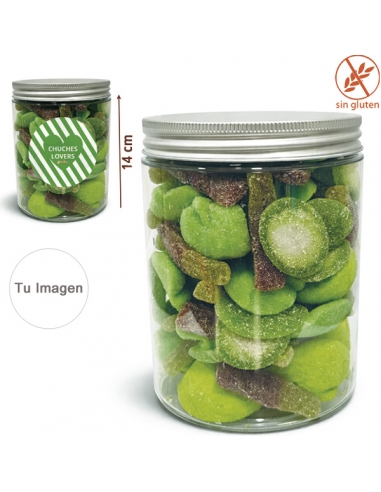 Tarro Chuches Surtidas color Verde Grande 700g con etiqueta