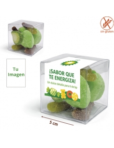 Caja Chuches color Verde 65gr con Logo o imagen Personalizada