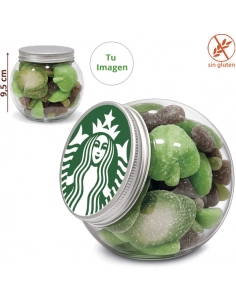 Tarro Redondo chuches verdes personalizado 300g