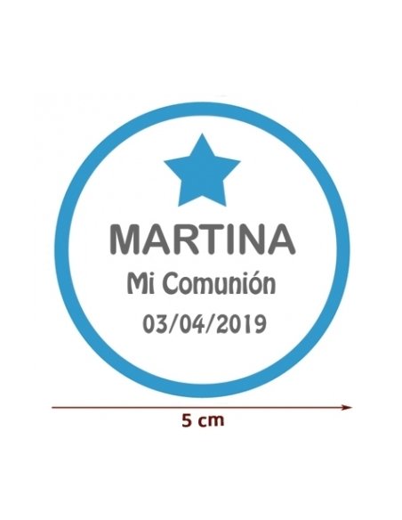 Bolsita de Chuches Azules Personalizada 70g (Bautizo, Comunión y Fiestas)