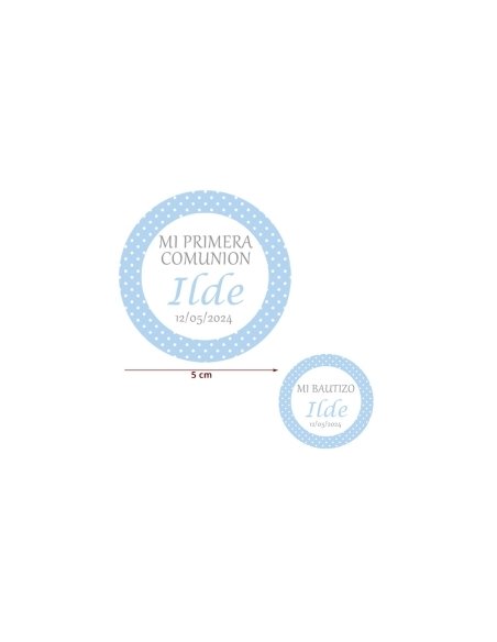 Bolsita de Chuches Azules Personalizada 70g (Bautizo, Comunión y Fiestas)
