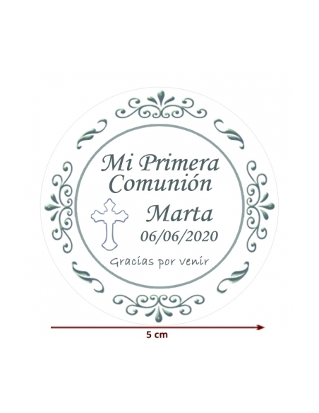 Bolsa chuches azules personalizada 70g para Comunión o fiesta