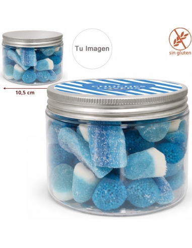 Bote Chuches Surtidas color Azul Mediano 500g con etiqueta
