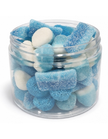 Bote Chuches Surtidas color Azul Mediano 500g con etiqueta