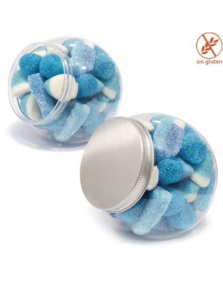 Tarro Redondo chuches azules personalizado 300g