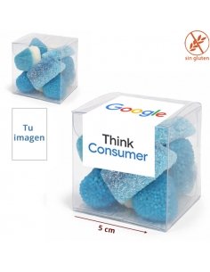 Caja Chuches color Azul 65g con Logo o imagen Personalizada