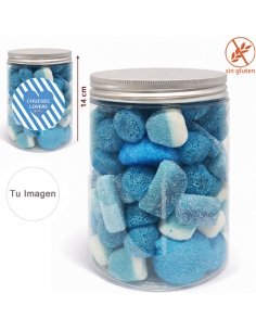 Tarro Chuches Surtidas color Azul Grande 700g con etiqueta