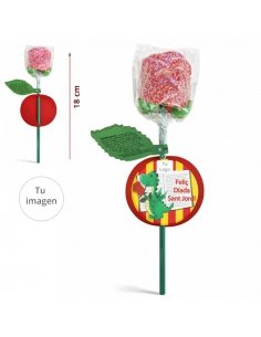 Rosa de gelatina personalizada para Sant Jordi o rosas de chuches