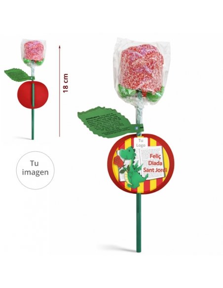 Rosa de gelatina personalizada para Sant Jordi o rosas de chuches