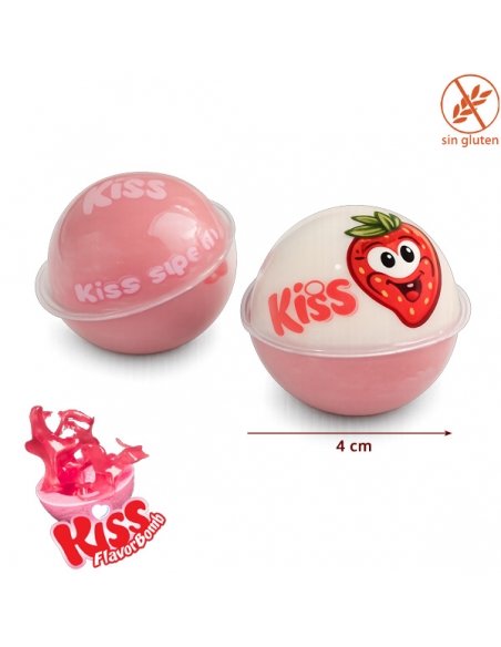 Chuches Besos Rellenos Fresa nata goma 60uds Trolli Golosinas