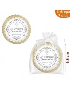 Galleta Decorada Comunion Blanca 6,5Cm No Personalizada
