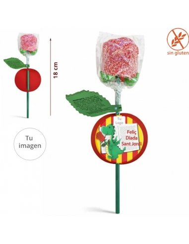 Rosa de gelatina personalizada para Sant Jordi o rosas de chuches