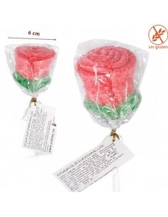 Piruletas forma de Rosas de Nubes 28gr 16uds Sidral para Sant Jordi