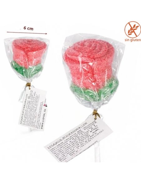 Piruletas forma de Rosas de Nubes 28gr 16uds Sidral para Sant Jordi