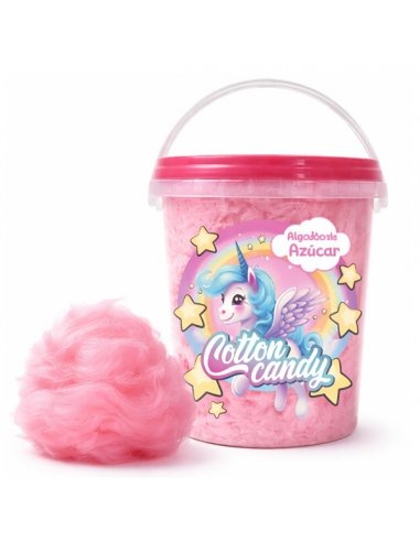 Cubo Algodón de azúcar Rosa de Fresa 40g 8uds Menudos Duendes