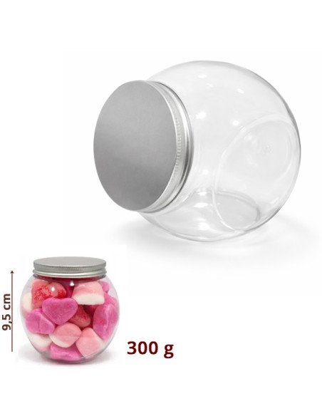 Tarros de Caramelos Redondos de Plástico 450ml 1ud para chuches