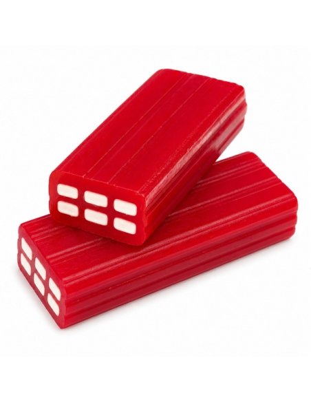 Regaliz Dulce Ladrillos Fresa Brillo rellenos nata 250uds Fini Golosinas