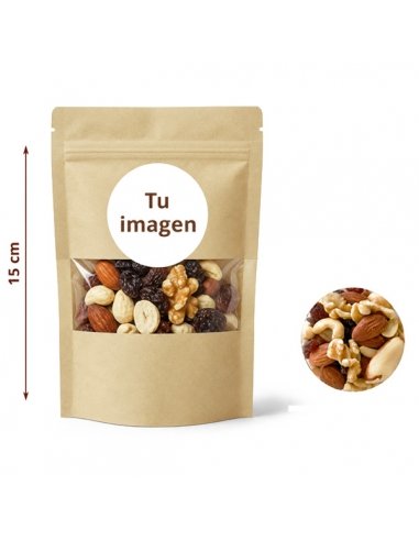 Bolsa Cartón Kraft Frutos Secos tostados 30g personalizada para Empresas