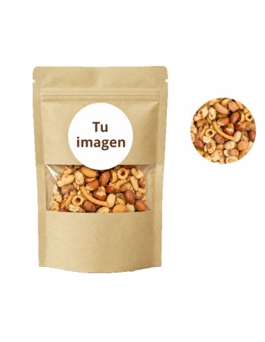 Bolsa Cartón Kraft Frutos Secos Cocteleo  30g personalizada para Empresas