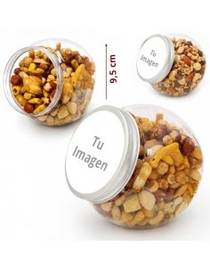 Tarro Redondo de Frutos Secos 210g etiqueta Personalizadas