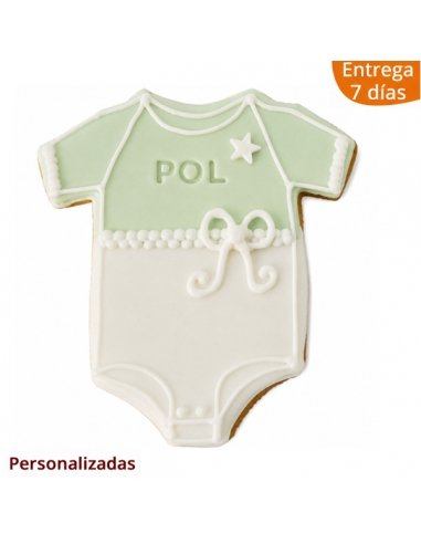 Galleta de Bautizo Personalizada forma Body color verde