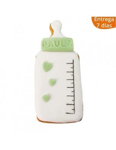 Galletas Bebe Biberón Personalizadas verde