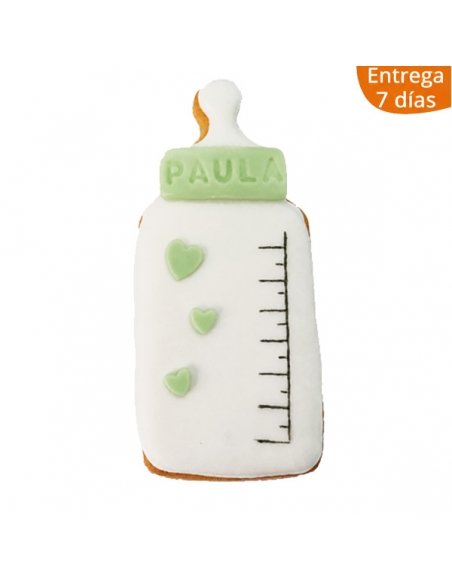 Galletas Bebe Biberón Personalizadas verde