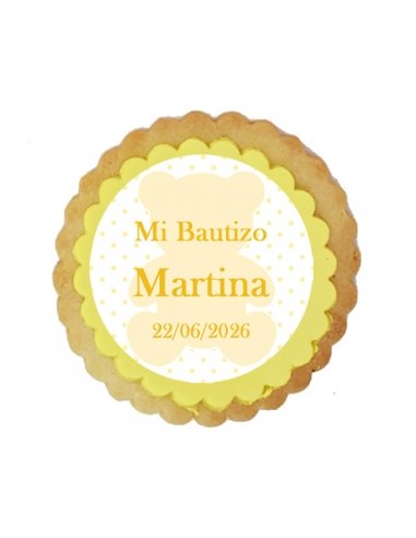 Galleta Recordatorio Bautizo Oso Personalizada