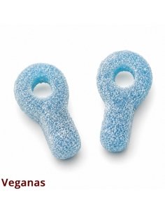 Chupetes goma ácida azul veganos 1,5Kg (225uds aprox) Frisia