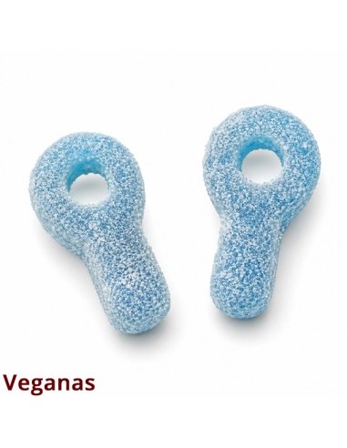 Chupetes goma ácida azul veganos 1,5Kg (225uds aprox) Frisia