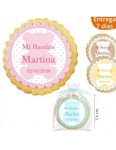 Galleta Recordatorio Bautizo Oso Personalizada