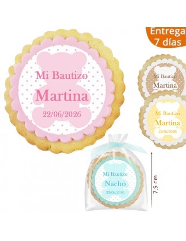 Galleta Recordatorio Bautizo Oso Personalizada
