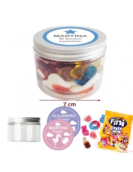 Tarro de Mini Chuches Bautizo Para Montar personalizados