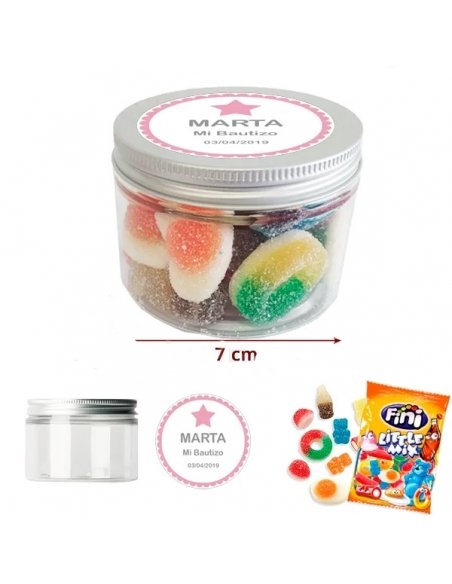 Tarro de Mini Chuches Bautizo Para Montar personalizados