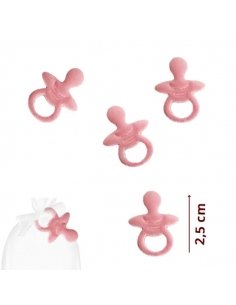 Mini Chupetes Decorativos de Tela Rosa 45uds