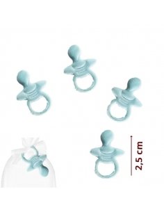 Mini Chupetes Decorativos de Tela Azul 45uds