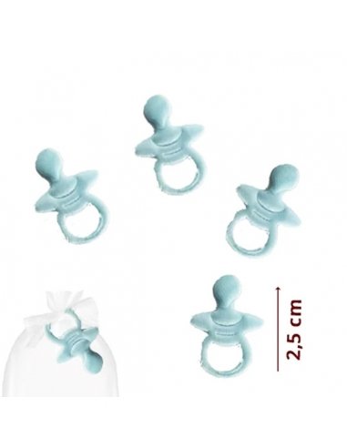 Mini Chupetes Decorativos de Tela Azul 45uds