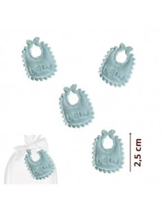 Decoracion Detalles Bebe Azul Babero 45Uds