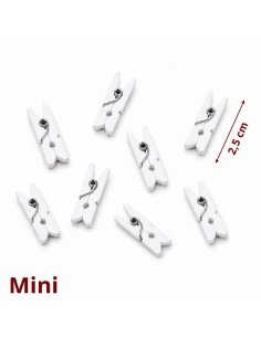 Mini Pinzas blancas de Madera para Tarjetas 35uds