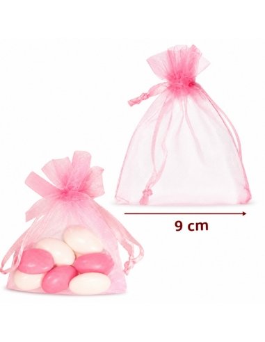 Bolsitas Organza Rosa 9x11cm 6uds