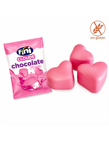 Nubes Corazon Choco Fresa Fini 12 Bolsitas | eGolosinas