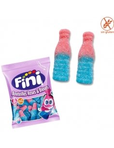 Gominolas Botellas rosas y azules 12 Bolsitas 90gr Fini