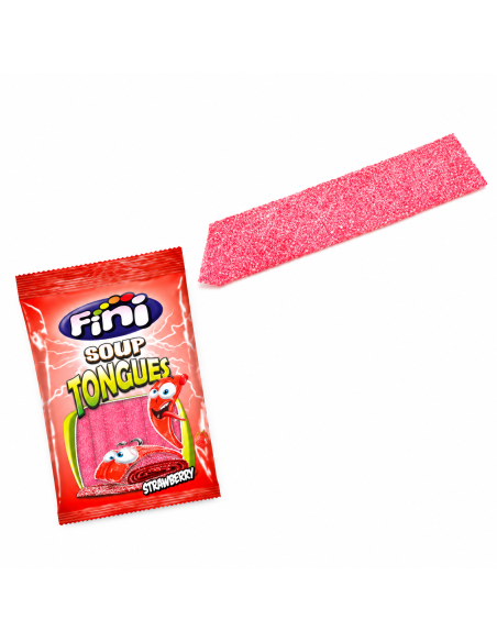 Regalices Dulces Lengua Fresa Fini 12 Bolsitas 90gr|eGolosinas