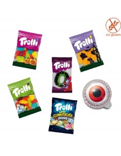 19 Bolsitas Chuches Halloween Dulces y ácidas 360 g total de Trolli