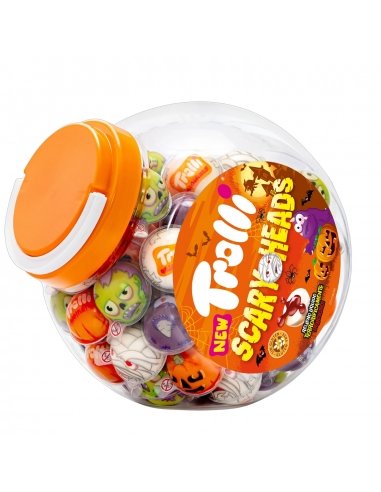 Tarros de Chuches Scary Heads Cabezas Halloween 60uds Trolli Golosinas