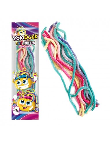 Regaliz espaguetis goma colores 24 Bolsitas 18 g YoloDuck