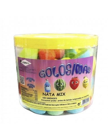 Tarro de Nubes Merengue surtido Mix Nata 100uds Chuches Golmasa