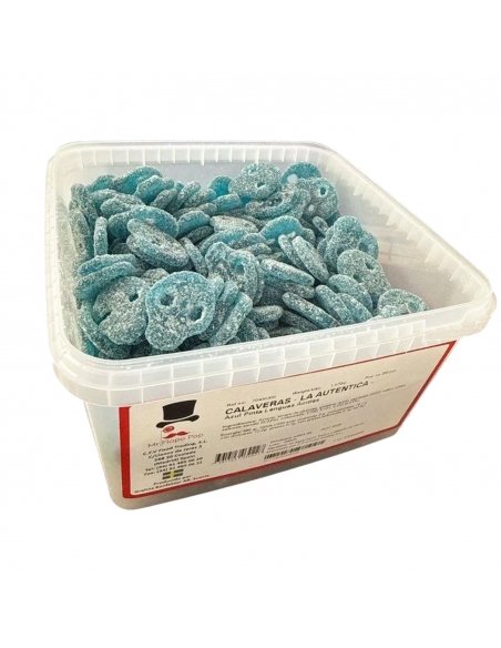 Tarro de Goma Calavera ácida Azul pintalenguas 290uds Flopo