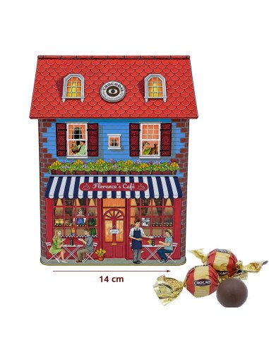 Caja Bombones Lata Casita Cafetería Café 150gr bombones